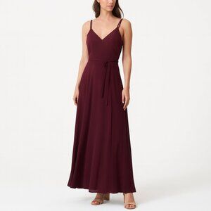 Marchesa Notte Valentia Gown Women’s Size 8 Burgundy A-Line Long Bridesmaid Dres